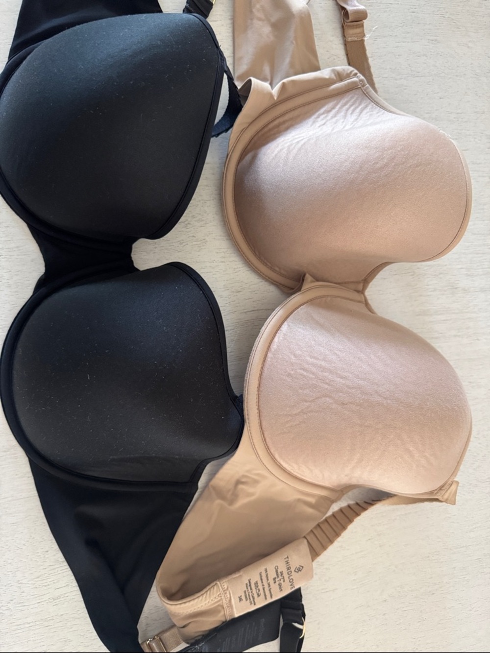 ThirdLove Molded T-Shirt Bras in Black & Nude